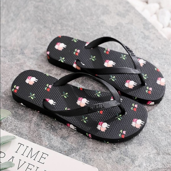 Bunny Pattern Flip Flops - Picture 3 of 3